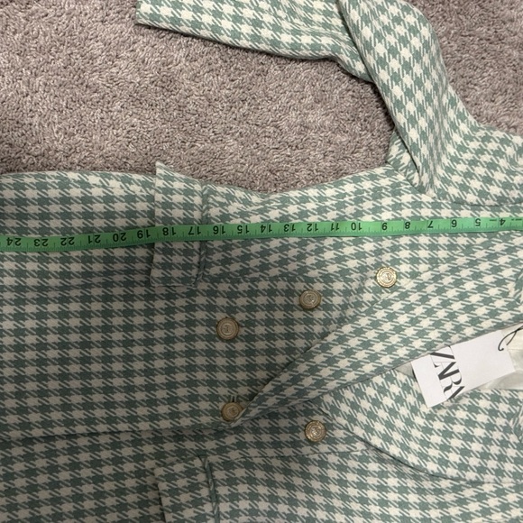 Zara Mint and Cream Houndstooth Blazer - Picture 8 of 8